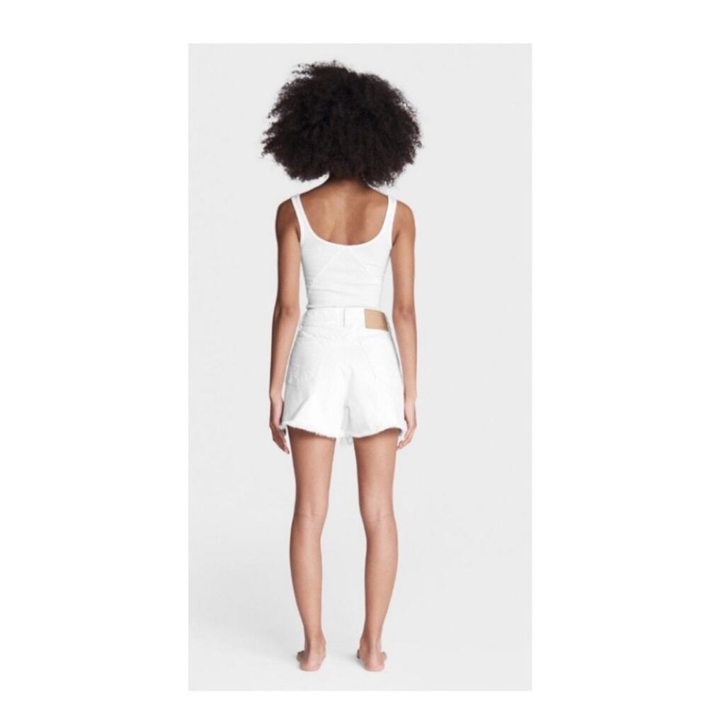 Rag & Bone Maya High Waist Shorts in White. - Picture 4 of 13